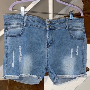 Blue Distressed Jean Shorts Size 14